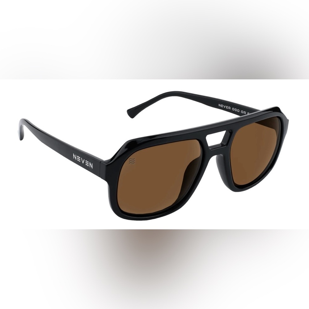 Neven “Gaia” Black Aviator Sunglasses – Polarized, UV400, Glossy